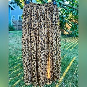 Free People Cat Cheetah Print Leopard skirt sheer lined maxi XS